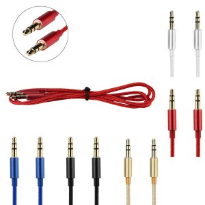 1m 3.5mm auxiliary audio to male flat aux cable for speaker ipod macbook pc phones y20