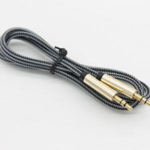 1m/3ft 3.5mm gold-plated plug fish silk braided fabric male to male aux audio cable cord by dhl 200+