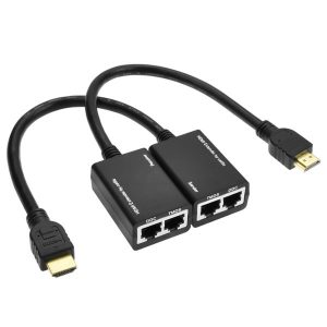 1pair hdmi extender signal amplifier by cat-5e/6 rj45 ethernet network cable up to 30m 1080p