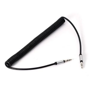 1pc 3.5 mm coiled audio cable auxiliary male connecting ipod iphone smartphones tablet to car home stereo @15