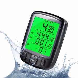 1pc sunding sd 563b waterproof lcd display cycling bike bicycle computer odometer speedometer with green backlight