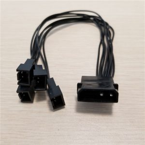 1pcs ide molex 4pin to fan splitter 3pin socket power cable cord 22awg for pc diy