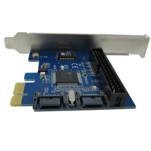 1pcs pci-e pcie pci express to dual 7pin sata 2 + pata ide converter pc expansion card low profile + normal bracket swap plug