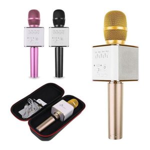 1pcs q9 handheld microphone bluetooth wireless ktv with speaker mic microfono handheld for smartphone portable karaoke player u423