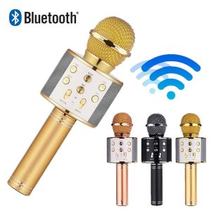 1pcs ws 858 protable wireless microphone professional condenser karaoke mic bluetooth stand radio mikrofon studio recording studio