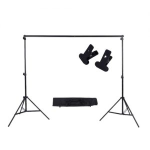 2 * 3m / 6.6 * 9.8ft Adjustable Background Support Stand Photo Backdrop Crossbar Kit with two Clamps