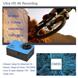 2" LCD V3 4K 30fps 16MP WiFi Action Sports Camera