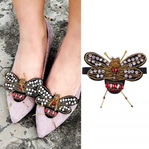 2 Pcs/Pair Rhinestones Honeybee Charm Anklets Women Foot Jewelry Bohemian Insect Shoes Wear