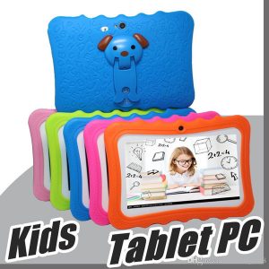 2018 kids brand tablet pc 7 inch quad core children tablet android 4.4 allwinner a33 google player wifi big speaker protective cover l-7pb