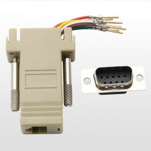 220pcs/lot db9 male to rj45 female rs232 male modular adapter for computer