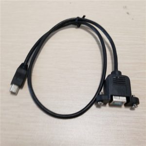 25pcs/lot 0.5m/19.7inch 5pin mini b to printer port usb 2.0 b male to female panel mount data cable