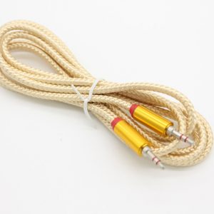 2m/6ft od5.0 3.5mm gold-plated connectors fabric male to male aux audio cable cord via dhl 50+