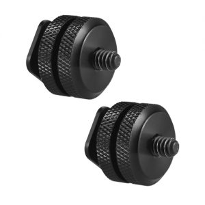 2pcs Camera Hot Shoe Mount to 1/4"-20 Tripod Screw Adapter Flash Shoe Mount for DSLR Camera Rig