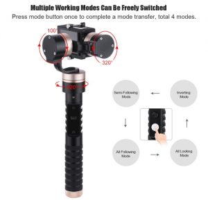 3-Axis Handheld Gimbal Brushless Action Camera Gyro Stabilizer for GoPro Hero 4/3+/3 for Xiaoyi Action Camera of Similar Size