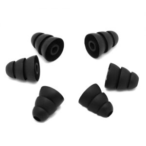 3 Pairs 6 PCS Three Layer Silicone In-Ear Earphone Covers Cap Replacement Earbud Bud Tips Earbuds eartips Earplug Ear Pads Cushion Random Color & Size