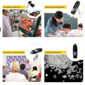 3-in-1 USB Digital Zoom Microscope Magnifier with OTG Function 8-LED Light Magnifying Glass 1000X Magnification with Stand