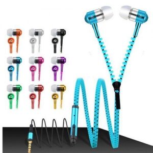 3.5 mm in-ear luminous zipper stereo hands-headphone earphone earbud mic sell headphones e173