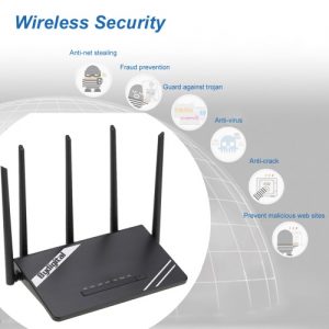 300Mbps Wireless Long Range Wi-Fi Gigabit Router with High Power 5 External Antennas Support 802.11b/g/n for Home Company Office Hotel