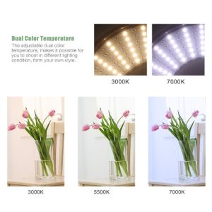 300pcs Ring LED Panel Lights Lamp CRI 95+ Dual Color Temperature 3000K-7000K Adjustable Studio Outdoor Video Camera Photography Lighting Kit