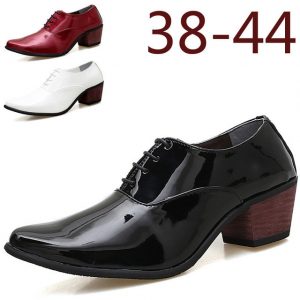 39-44 Large Size Men's Shoes Fashion Tide Shoes Men's Leather Shoes Bright Patent Leather Shoes With Dress Shoes