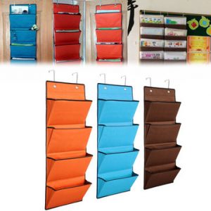 4 Tier Oxford Storage Bag Hanging Organiser Rack Clothes Wardrobe Over Door