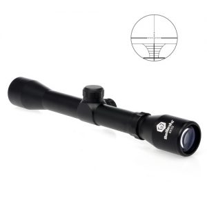 4X32 Riflescope 7.5" Compact Lightweight Hunting Scope with 22mm Mounts Lens Caps