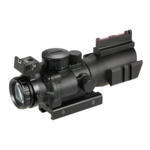 4x32 Prism Red/Green/Blue Tri-Illuminated Tactical Reticle Riflescope Fiber Optic Sight Compact Hunting Scope