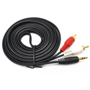 5 Meter RCA Audio Cable 3.5mm Male to 2 RCA Male Audio Cable for Edifer Home Theater DVD Black