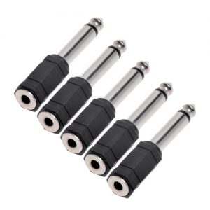 5 Pcs Headphone Jack Adapter Audio Stereo Plug 6.5mm Male to 3.5mm Female Earphone Jack Adapter Converter