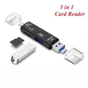 5 in 1 usb 3.0 type c / usb / micro usb sd tf memory card reader otg adapter with retail box