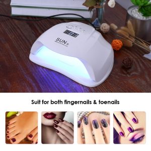 54W UV LED Nail Lamp Professional Sunlight Nail Gail Dryer Machine Fingernails Toenails Curing Equipment Nail Art Tool EU Plug