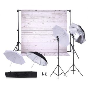 6.6 * 10ft Background Support System 45W 5500K Continuous Lighting Kit Umbrella