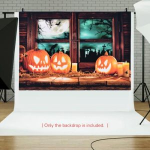 6.9 * 5ft/2.1 * 1.5m Halloween Backdrop Photography Background Decoration Pumpkin Pattern for DSLR Camera Photo Studio