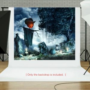 6.9 * 5ft/2.1 * 1.5m Halloween Backdrop Photography Background Decoration Pumpkin Pattern for DSLR Camera Photo Studio