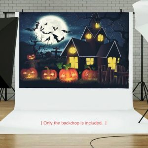 6.9 * 5ft/2.1 * 1.5m Halloween Backdrop Photography Background Decoration Pumpkin Pattern for DSLR Camera Photo Studio