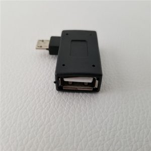 90 degree left angle micro usb to usb type a adapter male to female converter black