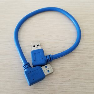 90 degree right angle usb 3.0 type a male to male hard drive data extension cable blue 30cm