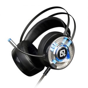 AJAZZ AX360 3.5mm Stereo Gaming Headset On Ear Headphones with Flexible Microphone Noise Canceling Colorful LED Lights Volume Control for Laptop Notebook PC