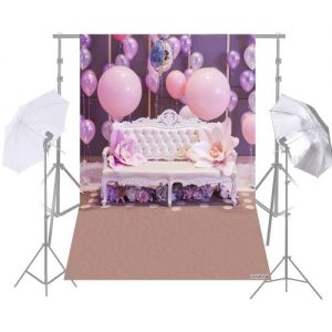 Andoer 1.5 * 2.1m/5 * 7ft Birthday Party Photography Background Balloon Sofa Flower Children Baby Backdrop Photo Studio Pros