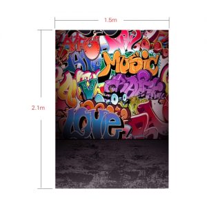 Andoer 1.5 * 2.1m/5 * 7ft Street Graffiti Photography Background