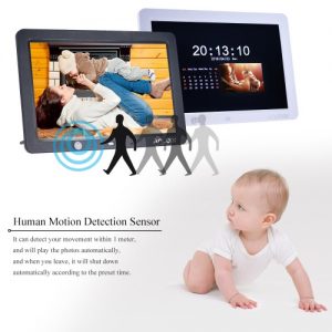 Andoer 12 Inch LED Digital Photo Frame 1280 * 800 Human Motion Induction Detection with Remote Control Support MP3/MP4/Calendar/Alarm Clock Function Christmas Gift