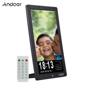 Andoer 12" LED HD Digital Photo Picture Frame 1280 * 800 Desktop Frame Support MP3/MP4/E-book/Calender/Alarm Clock Function with Remote Control Christmas Gift