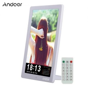 Andoer 12" LED HD Digital Photo Picture Frame 1280 * 800 Desktop Frame Support MP3/MP4/E-book/Calender/Alarm Clock Function with Remote Control Christmas Gift