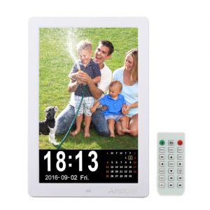 Andoer 12" LED HD Digital Photo Picture Frame 1280 * 800 Desktop Frame Support MP3/MP4/E-book/Calender/Alarm Clock Function with Remote Control Christmas Gift