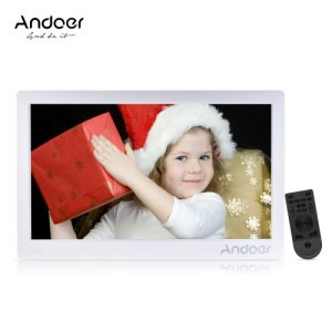 Andoer 15.6inch Digital Photo Frame 1920 * 1080 HD Advertising Machine Full View IPS Screen Support Random Play with Remote Christmas Gift