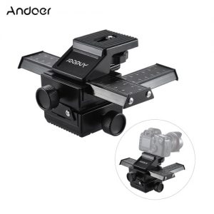 Andoer 4 Way Macro-focusing Close-up Shooting Photography Tripod Head Rail Slider for Nikon Canon Sony Pentax Olympus Panasonic DSLR Camera