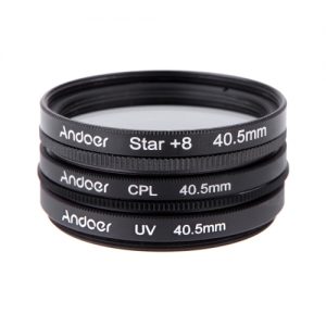 Andoer 40.5mm Filter Set UV + CPL + Star 8-Point Filter Kit with Case for Canon Nikon Sony DSLR Camera Lens