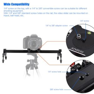 Andoer 40cm/ 15.7in Bearing Type Camera Track Dolly Slider