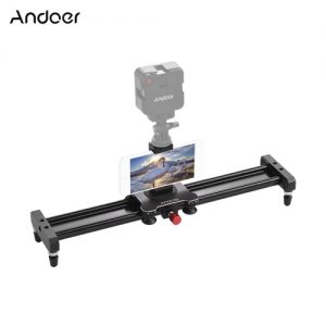 Andoer 40cm/15.7inch Aluminum Alloy Camera Video Slider Track Rail Stabilizer with Phone Tripod Mount