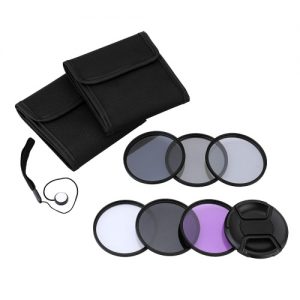 Andoer 49mm UV+CPL+FLD+ND(ND2 ND4 ND8) Photography Filter Kit Set Ultraviolet Circular-Polarizing Fluorescent Neutral Density Filter for Nikon Canon Sony Pentax DSLRs